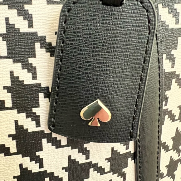 NWT Kate Spade K9148 Cara Large Tote Shoulder Bag in Houndstooth Print - Picture 3 of 9